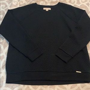 Michael Kors Textured Long Sleeve Black Sweater